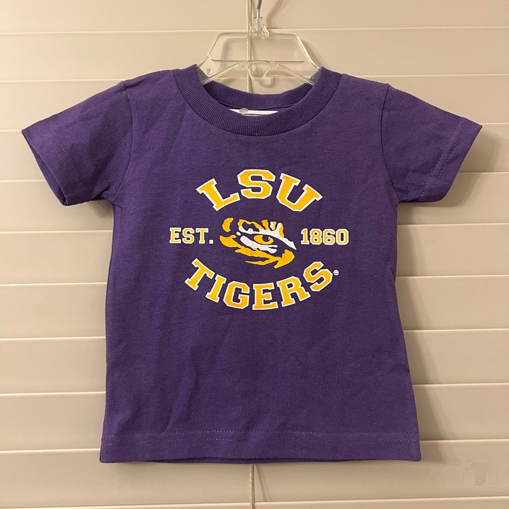 NEW- LSU Tigers Baby 6 Months Collegiate Purple T-Shirt Football Louisiana State